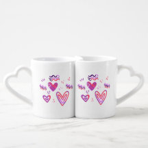 Hand Drawn Pink Hearts Valentine Pattern