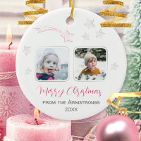 Hand Drawn Pink Shooting Star Photo Xmas Text Gift