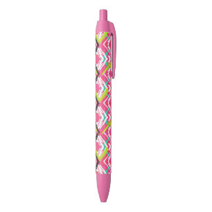 Hand Drawn Pink Zig Zag Pattern Black Ink Pen