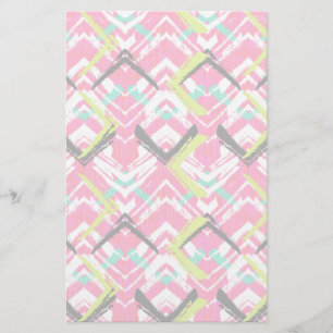 Hand Drawn Pink Zig Zag Pattern Stationery