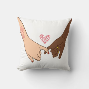 Hand drawn pinky swear pinky promise concept cushion