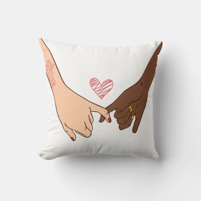 Hand drawn pinky swear pinky promise concept cushion (Front)