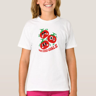 Hand-drawn Playful Trio of Kawaii Tomato Faces T-Shirt