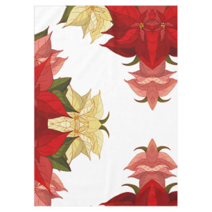 Hand Drawn Poinsettia Tablecloth