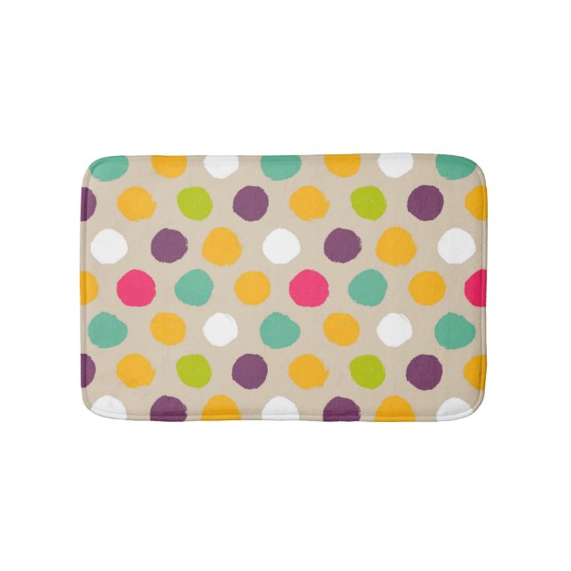 Hand-drawn polka dot pattern bath mat (Front)