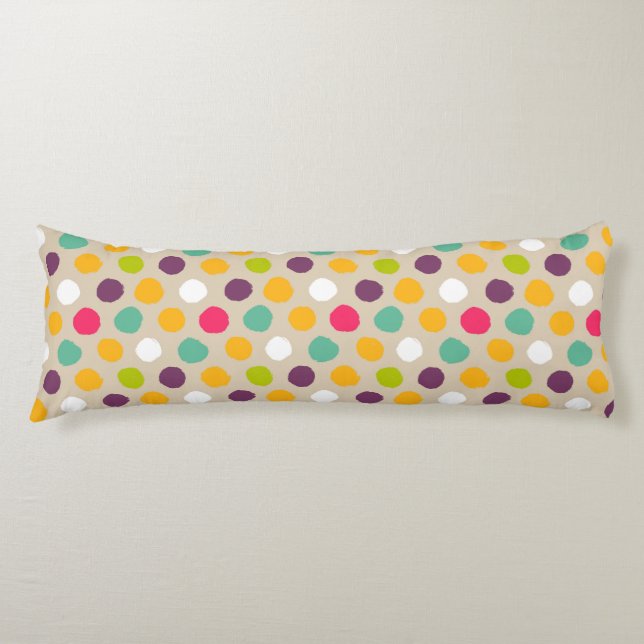 Hand-drawn polka dot pattern body cushion (Front)