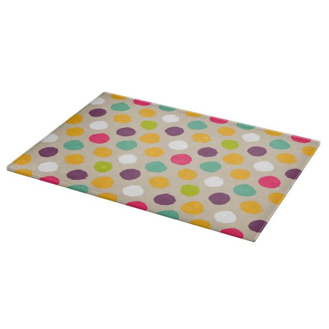 Hand-drawn polka dot pattern cutting board (Corner)