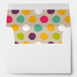 Hand-drawn polka dot pattern envelopes