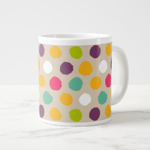 Hand-drawn polka dot pattern large coffee mug