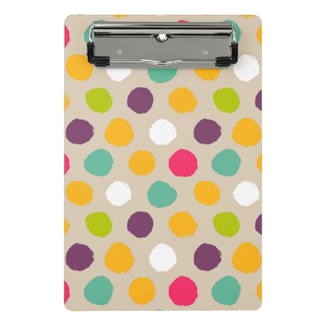 Hand-drawn polka dot pattern mini clipboard (Front)