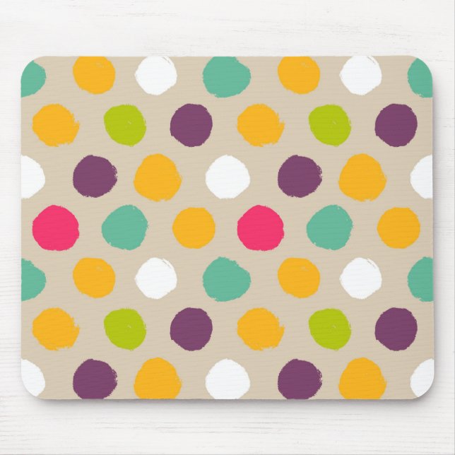 Hand-drawn polka dot pattern mouse mat (Front)