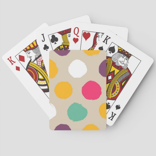 Hand-drawn polka dot pattern playing cards (Back)