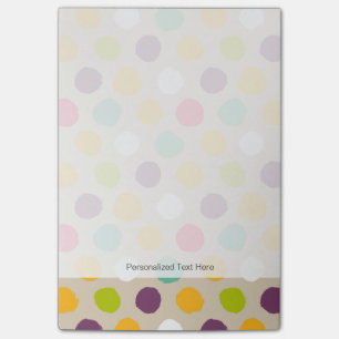 Hand-drawn polka dot pattern post-it notes