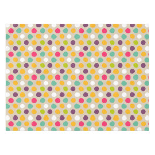 Hand-drawn polka dot pattern tablecloth