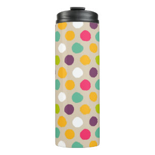 Hand-drawn polka dot pattern thermal tumbler
