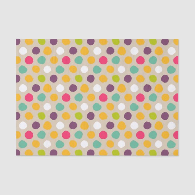 Hand-drawn polka dot pattern tissue paper (Front)