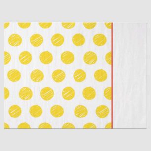 Hand Drawn Polka Dot Yellow Orange White Gift Wrap Tissue Paper