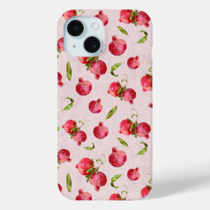 Hand Drawn Pomegranate Botanical Illustration iPhone 15 Case