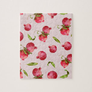 Hand Drawn Pomegranate Botanical Illustration Jigsaw Puzzle