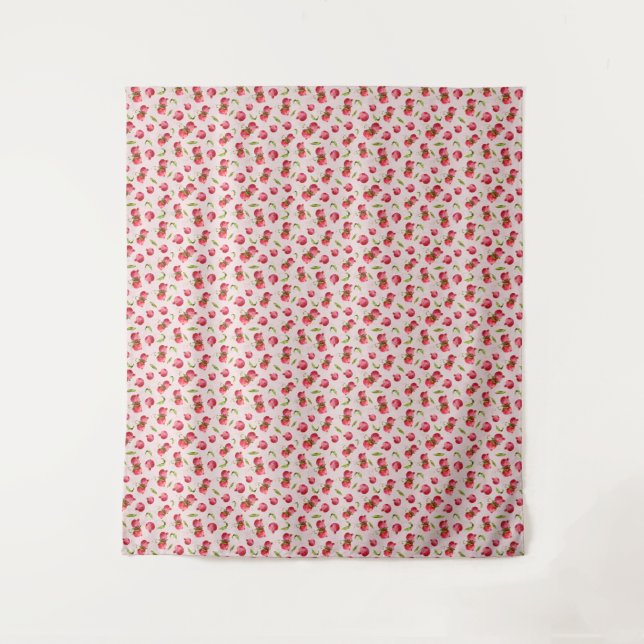Hand Drawn Pomegranate Botanical Illustration Tapestry (Front)