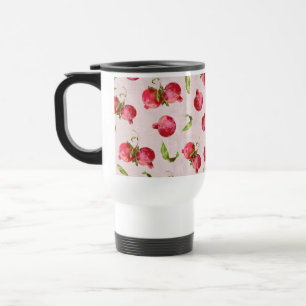 Hand Drawn Pomegranate Botanical Illustration Travel Mug