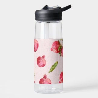 Hand Drawn Pomegranate Botanical Illustration Water Bottle