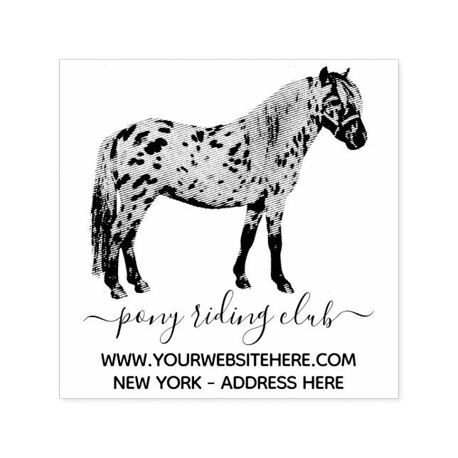 Hand Drawn Pony Horse Signature Lettering Self-inking Stamp (Design)