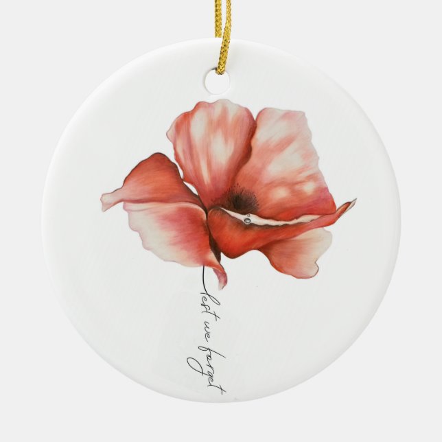 Hand Drawn Poppy Christmas Tree Decoration  (Front)