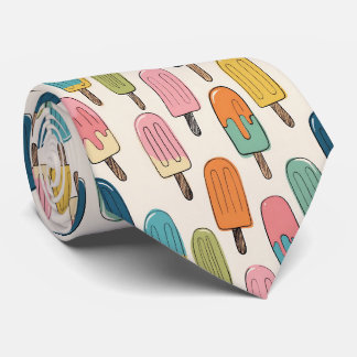 Hand-Drawn Popsicle doodle Pattern Tie