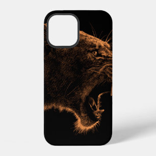 Hand drawn portrait of Lioness. Graphical sketch o iPhone 12 Case