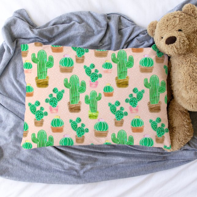 Hand Drawn Potted Cactus Pattern Pillowcase (Cactus Pattern Pillowcase)