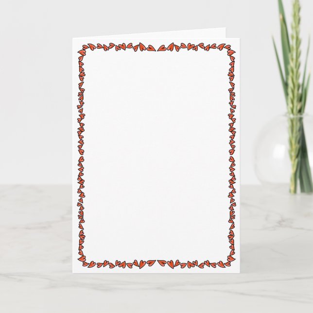 Hand Drawn Pretty Love Heart Doodle Border Card (Front)