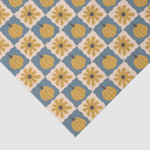Hand Drawn Pumpkin Check Print Tissue Paper