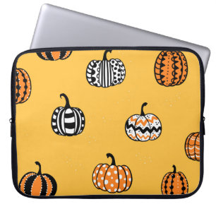 Hand Drawn Pumpkin Halloween Seamless Laptop Sleeve
