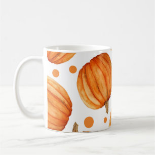 Hand-drawn pumpkins: watercolor Halloween pattern. Coffee Mug