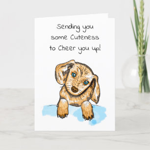 Hand drawn Puppy   Cheer you up Card