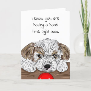 Hand drawn Puppy   Having a Hard time Card