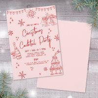 Hand Drawn Quirky Christmas Cocktail Party