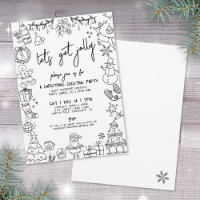 Hand Drawn Quirky Christmas Cocktail Party