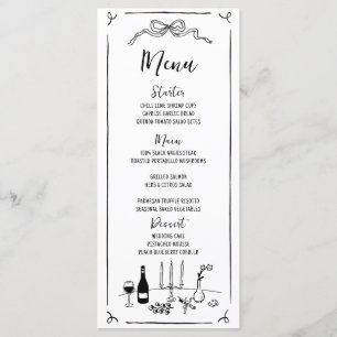 Hand Drawn Quirky Handwritten Wedding Menu