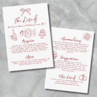 Hand Drawn Quirky Red Whimsical Wedding Details