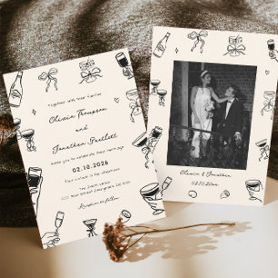 Hand Drawn Quirky Wedding Invitation