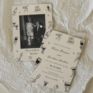 Hand Drawn Quirky Wedding Invitation