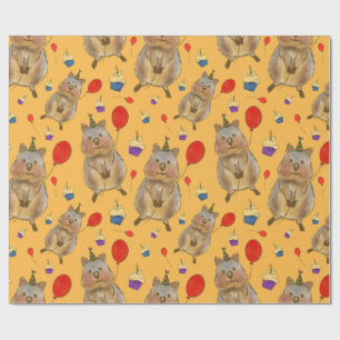 Hand Drawn Quokka Birthday Wrapping Paper