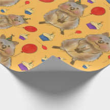 Hand Drawn Quokka Birthday Wrapping