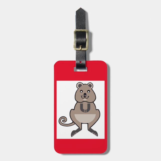  Hand drawn - QUOKKA - wildlife  - Australia- Luggage Tag (Front Vertical)