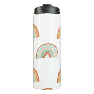 Hand-drawn rainbows: pastel seamless pattern. thermal tumbler