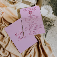 Hand Drawn Raspberry Pink Floral Wedding Details