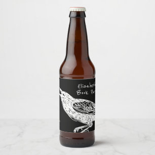 Hand-Drawn, Raven Beer Bottle Label