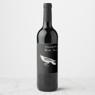 Hand-Drawn, Raven Wine Label